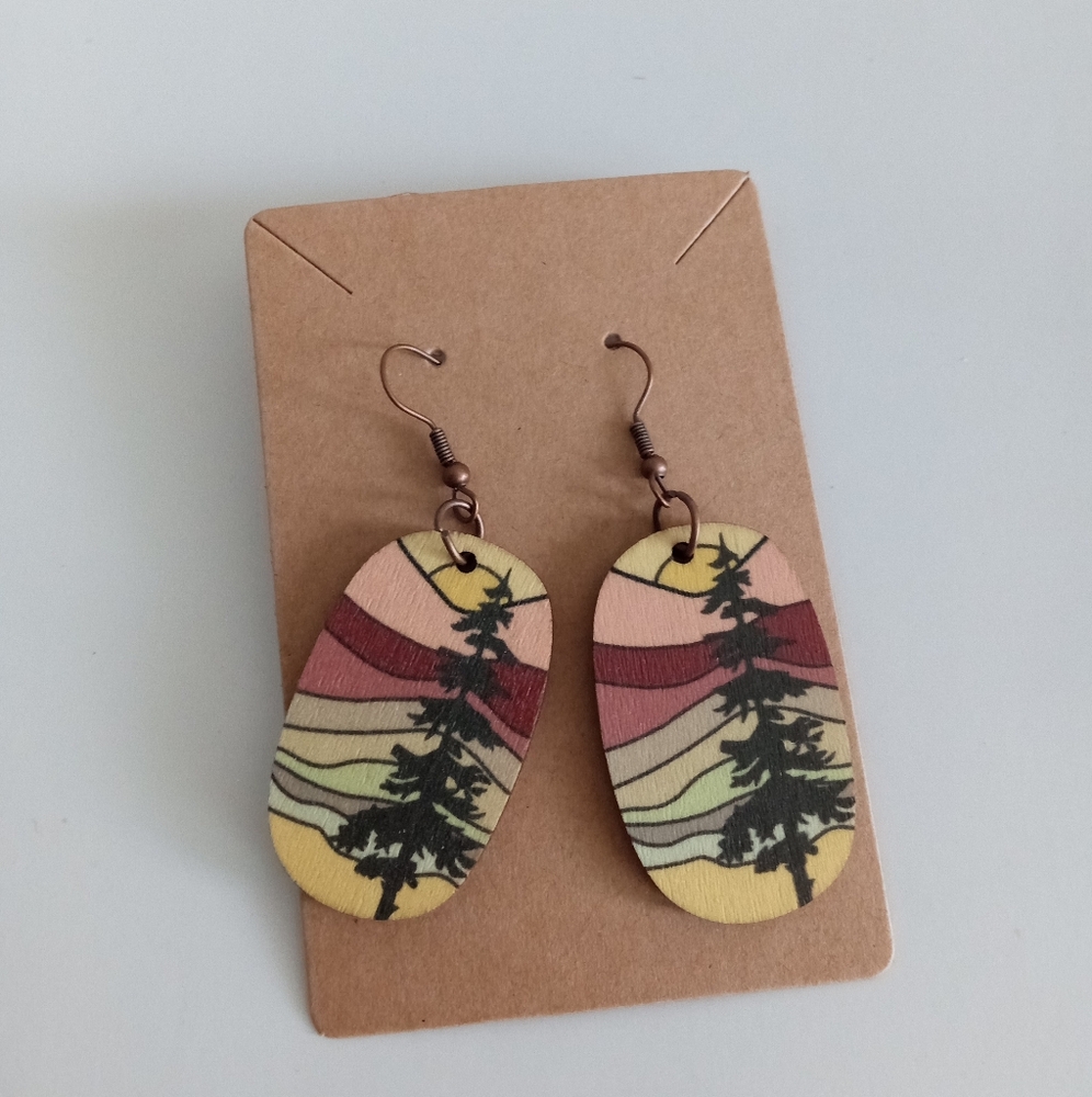 Fashion Jewelry Tree Dangle Earrings - Picture 3 of 4